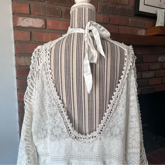 Free People Venice Crochet Mini Dress in Ivory Sz S - Picture 7 of 13